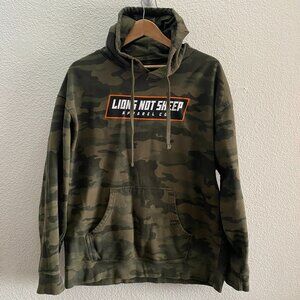Lions Not Sheep Camo Print Pullover Hoodie Sweatshirt Men's XL LNS Patriot